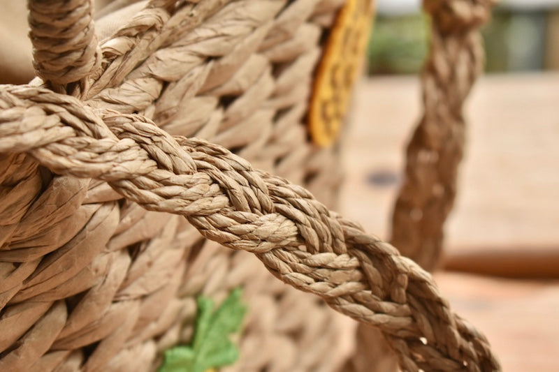 Sending You Aloha aloha at home Pineapple Detail Drawstring Straw Bag