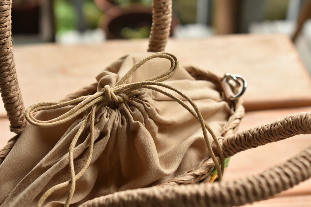 Sending You Aloha aloha at home Pineapple Detail Drawstring Straw Bag