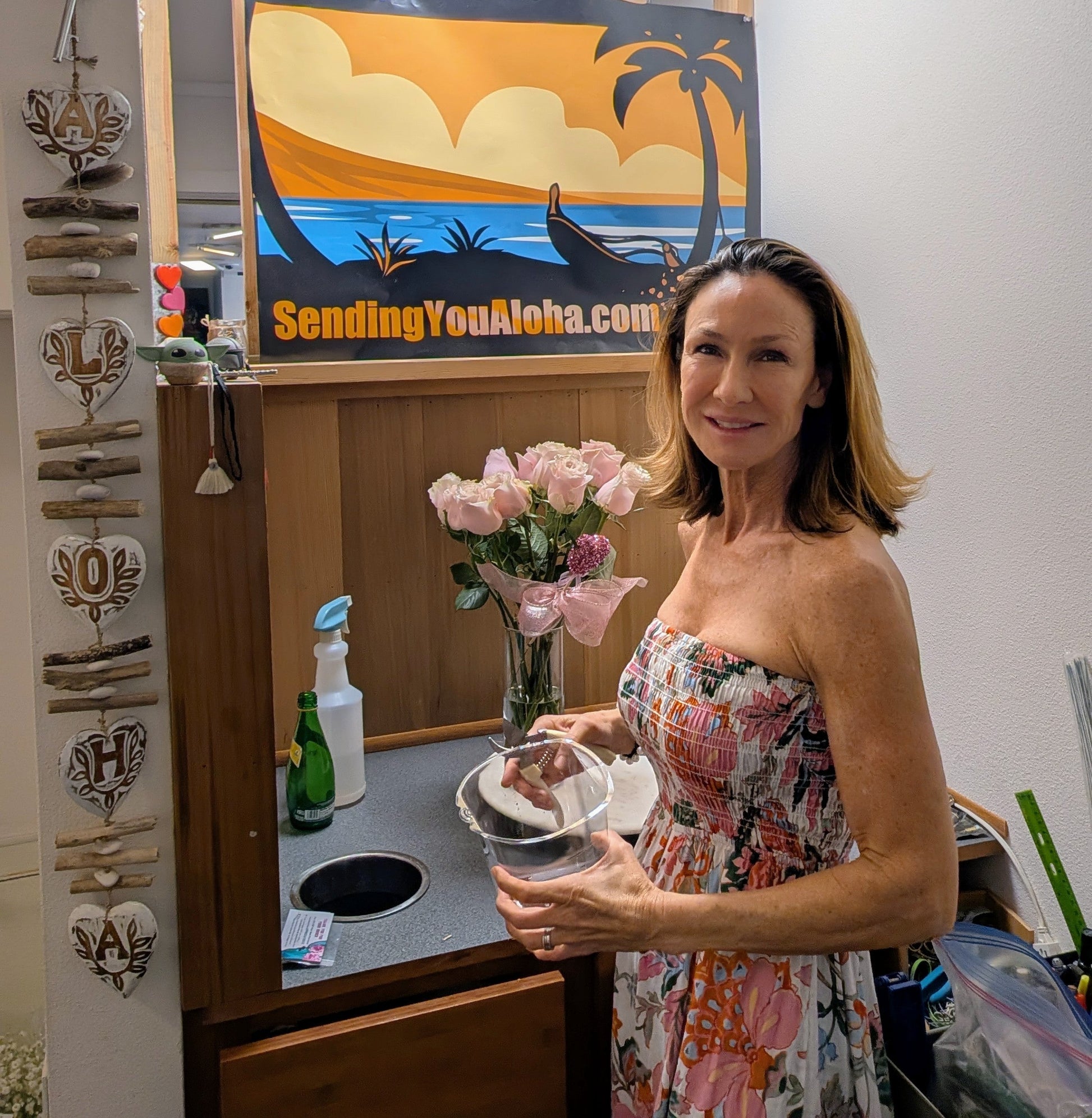 Sending You Aloha Flowers Dozen Red Long Stem Roses - Local Delivery Only