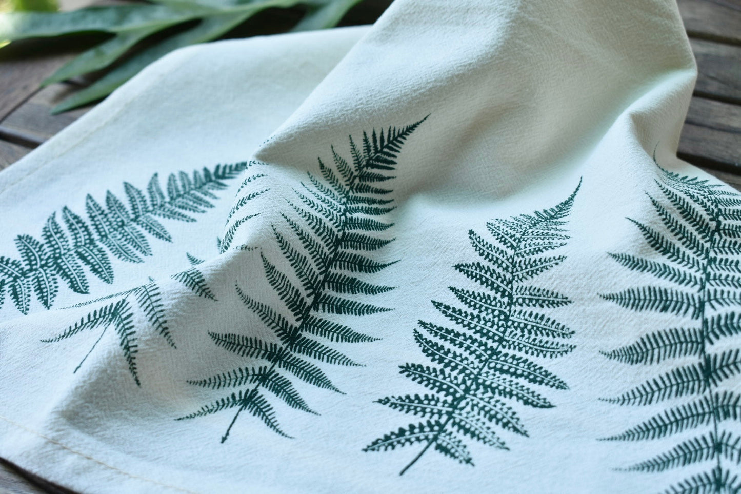 Sending You Aloha Kitchen Towels Tea Towel Fern Print Organic Cotton