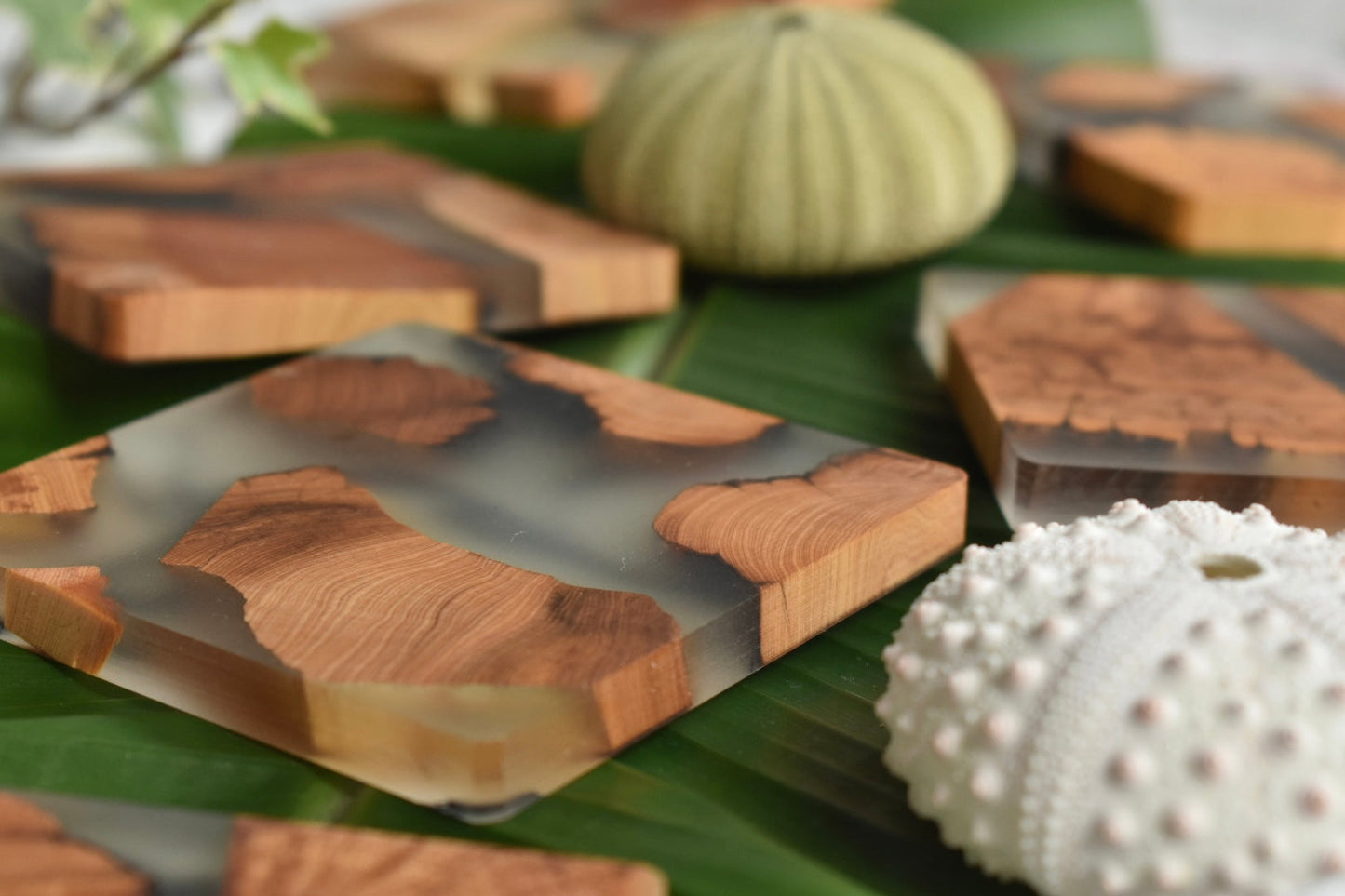 Sending You Aloha aloha at home Cedar wood & resin coasters