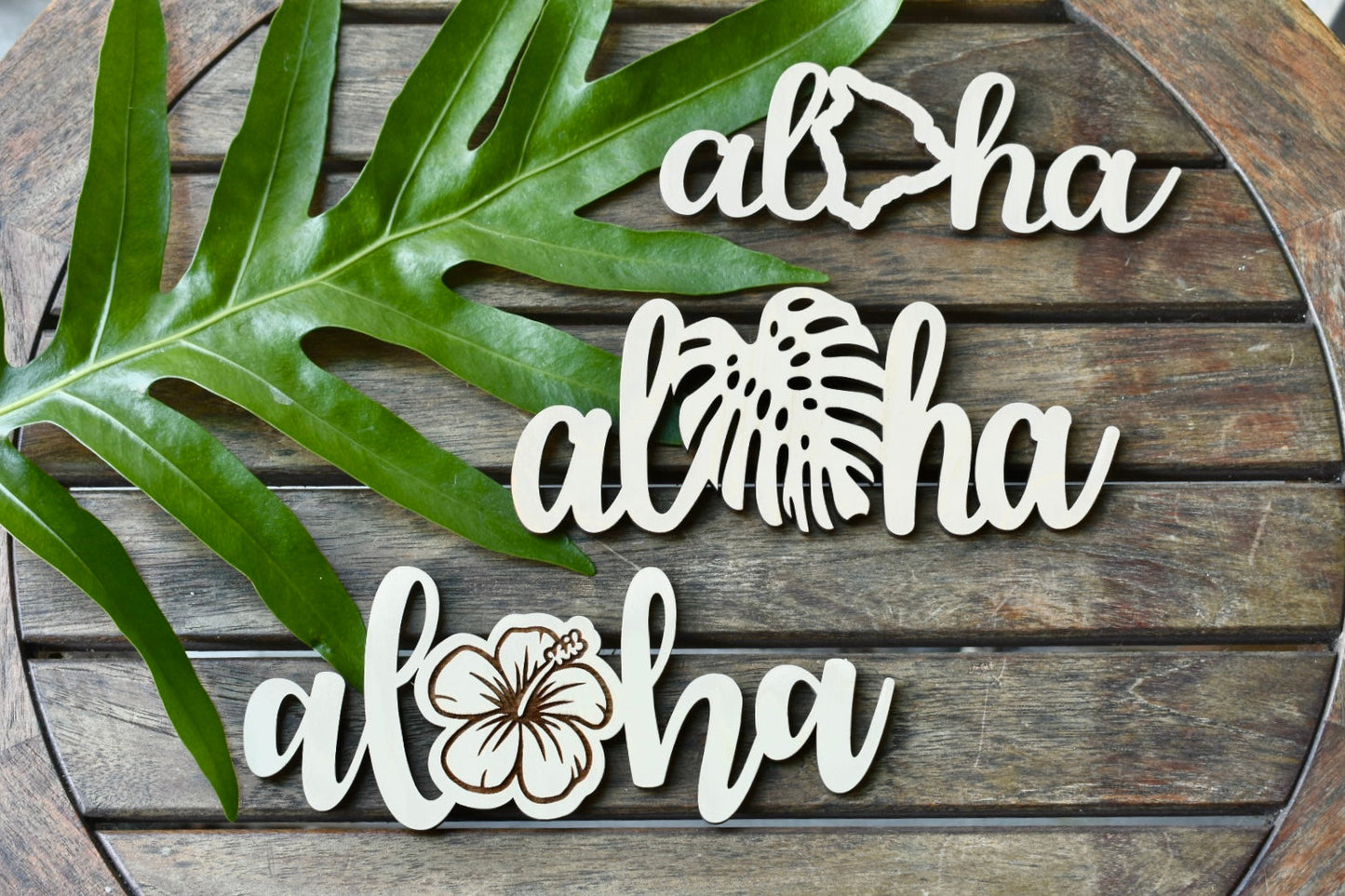 Sending You Aloha Decor Aloha - Monstera Wood Sign