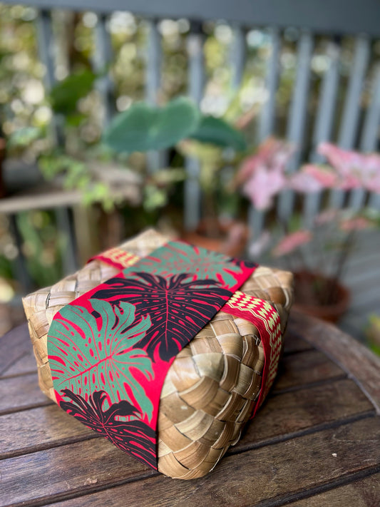 Sending You Aloha food gift baskets Gift box - custom lauhala box